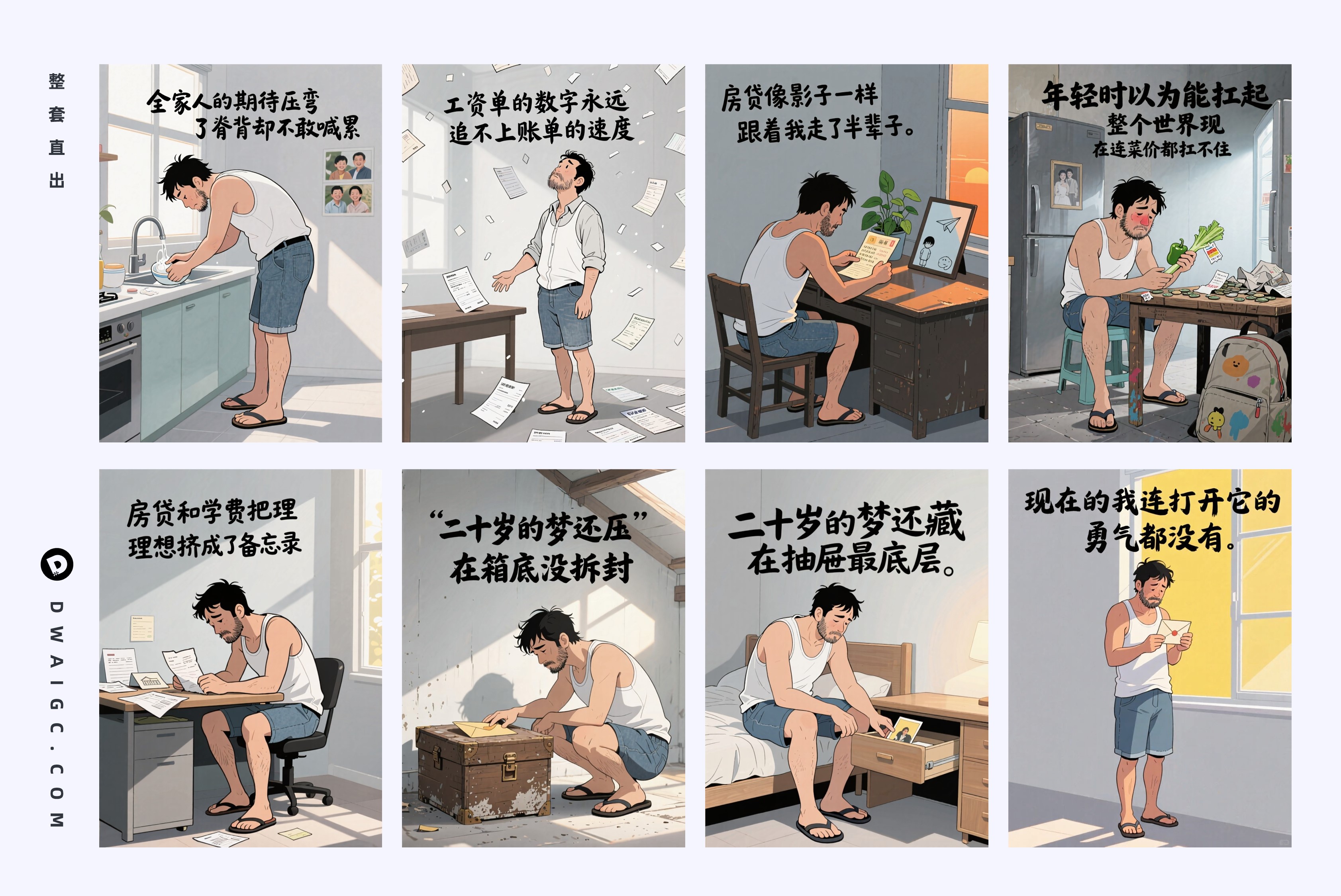 一键中年男人情感图文coze图文工作流