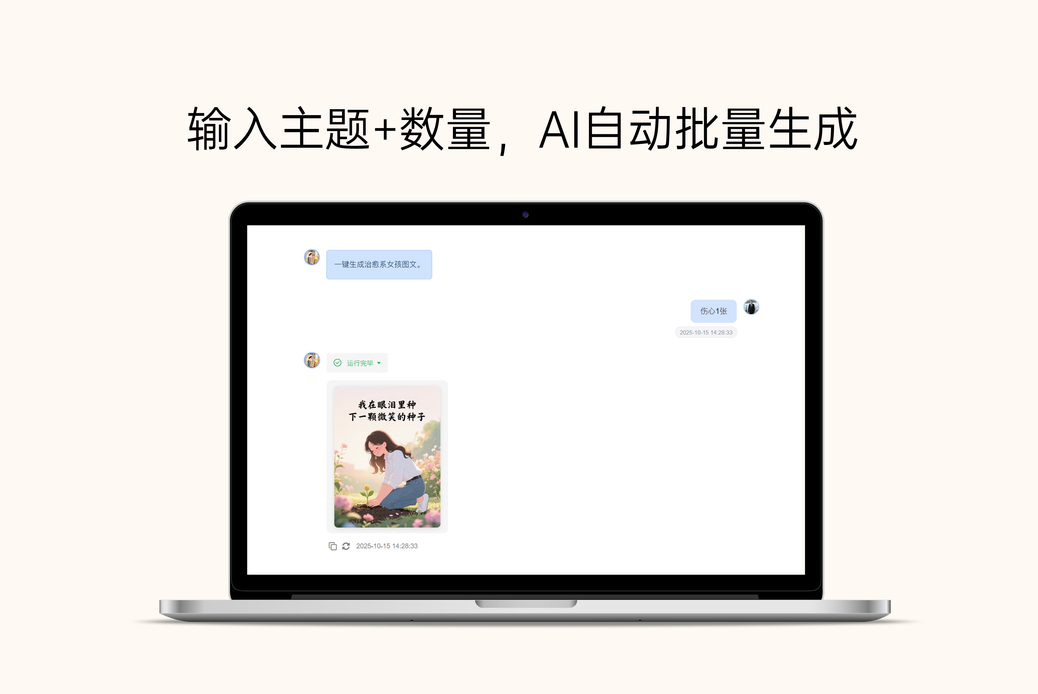 一键批量治愈系女孩情感图文coze图文工作流