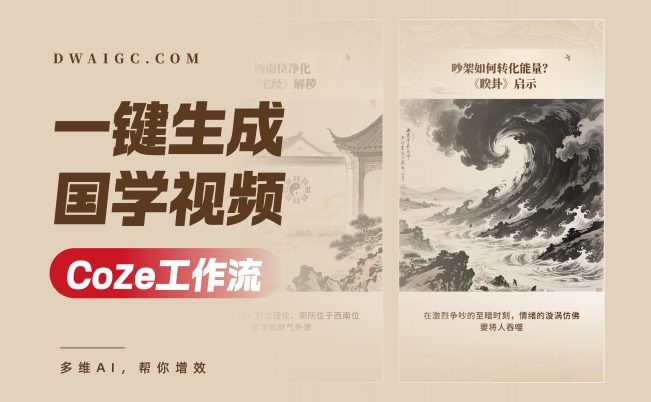扣子工作流一键生成【国学文化】视频